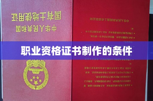 城子河职业资格证书制作的条件